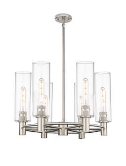 Mid. Chandeliers Glass Up by Innovations ( 405 | 434-6CR-PN-G434-12CL Downtown Urban ) 