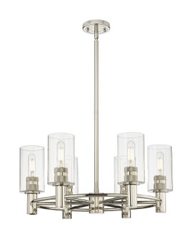 Mid. Chandeliers Glass Up by Innovations ( 405 | 434-6CR-PN-G434-7CL Downtown Urban ) 
