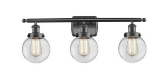 Bathroom Fixtures Three Lights by Innovations ( 405 | 916-3W-BK-G202-6-LED Ballston Urban ) 