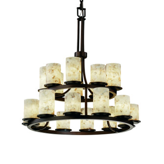 Mid. Chandeliers Glass Up by Justice Designs ( 102 | ALR-8767-10-DBRZ Alabaster Rocks ) 