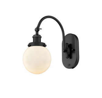 Sconces Single Glass by Innovations ( 405 | 918-1W-BK-G201-6-LED Franklin Restoration ) 