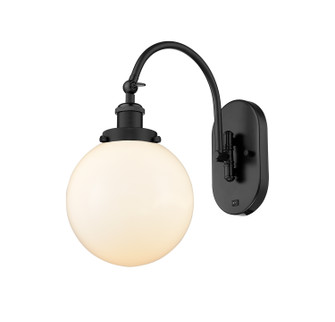 Sconces Single Glass by Innovations ( 405 | 918-1W-BK-G201-8-LED Franklin Restoration ) 