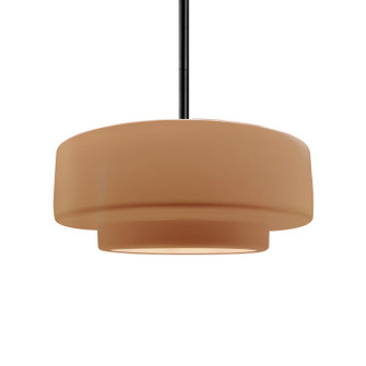 Pendants Drum Shade by Justice Designs ( 102 | CER-6543-ADOB-MBLK-RIGID Radiance ) 