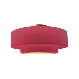 Semi-Flush Mts. Drum Shade by Justice Designs ( 102 | CER-6363-CRSE-BRSS Radiance ) 
