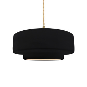 Pendants Drum Shade by Justice Designs ( 102 | CER-6543-BLK-BRSS-BEIG-TWST Radiance ) 