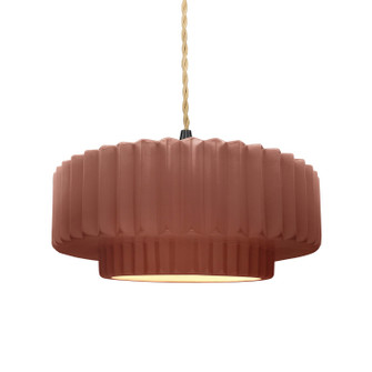 Pendants Drum Shade by Justice Designs ( 102 | CER-6553-CLAY-MBLK-BEIG-TWST Radiance ) 