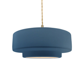 Pendants Drum Shade by Justice Designs ( 102 | CER-6543-MDMT-BRSS-BEIG-TWST Radiance ) 