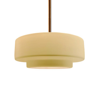 Pendants Drum Shade by Justice Designs ( 102 | CER-6543-MYLW-BRSS-RIGID Radiance ) 