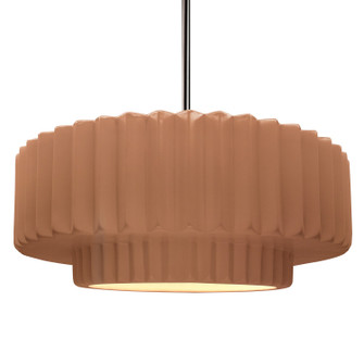 Pendants Drum Shade by Justice Designs ( 102 | CER-6555-ADOB-NCKL-RIGID Radiance ) 