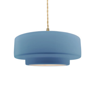 Pendants Drum Shade by Justice Designs ( 102 | CER-6543-SKBL-BRSS-BEIG-TWST Radiance ) 