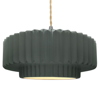 Pendants Drum Shade by Justice Designs ( 102 | CER-6555-PWGN-NCKL-BEIG-TWST Radiance ) 