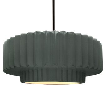 Pendants Drum Shade by Justice Designs ( 102 | CER-6555-PWGN-NCKL-RIGID Radiance ) 