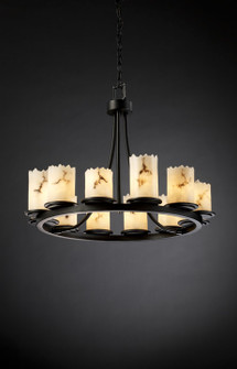 Mid. Chandeliers Glass Up by Justice Designs ( 102 | FAL-8768-12-MBLK LumenAria ) 