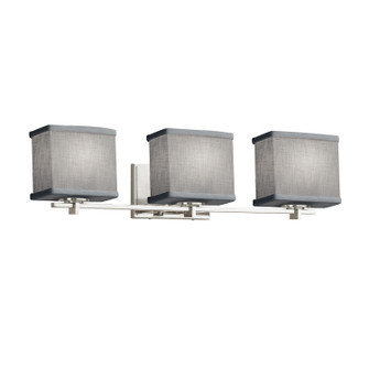 Bathroom Fixtures Three Lights by Justice Designs ( 102 | FAB-8443-55-GRAY-CROM-LED3-2100 Textile ) 