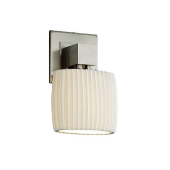 Sconces Single Glass by Justice Designs ( 102 | POR-8707-30-PLET-NCKL-LED1-700 Limoges ) 