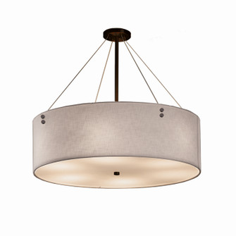 Pendants Drum Shade by Justice Designs ( 102 | FAB-9537-WHTE-DBRZ-F1 Textile ) 