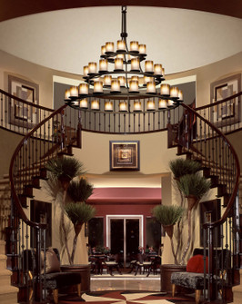 Large Chandeliers Glass Shade by Justice Designs ( 102 | FSN-8714-10-CRML-DBRZ Fusion ) 