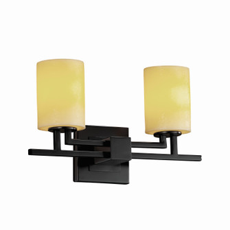 Bathroom Fixtures Two Lights by Justice Designs ( 102 | CNDL-8702-10-AMBR-MBLK-LED2-1400 CandleAria ) 
