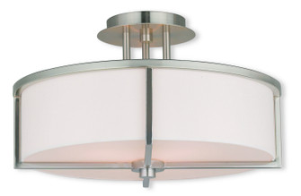 Semi-Flush Mts. Drum Shade by Livex Lighting ( 107 | 51074-91 Wesley ) 