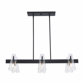 Linear/Island 4 Light + by Trans Globe Imports ( 110 | 11676 BK LuminaGlow ) 