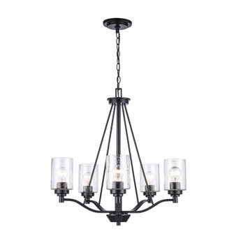 Mid. Chandeliers Glass Up by Trans Globe Imports ( 110 | 80525 BK Mod Pod ) 