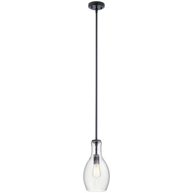 Mini Pendants Glass Down by Kichler ( 12 | 42456BK Everly ) 