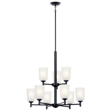 Mid. Chandeliers Glass Up by Kichler ( 12 | 43672BK Shailene ) 