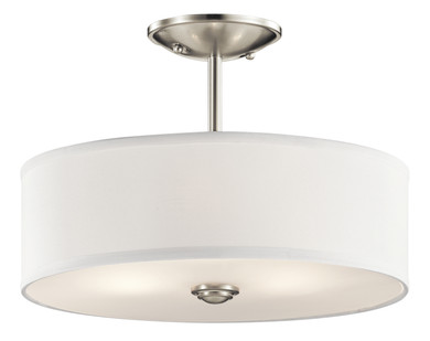 Semi-Flush Mts. Drum Shade by Kichler ( 12 | 43675NI Shailene ) 