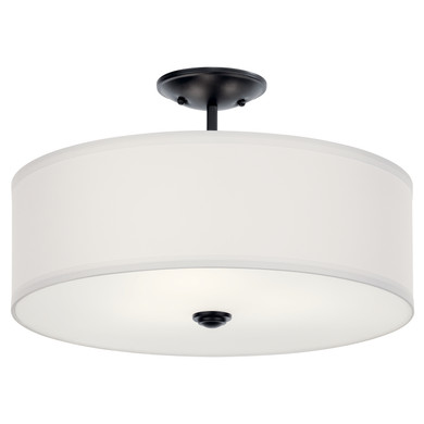 Semi-Flush Mts. Drum Shade by Kichler ( 12 | 43692BK Shailene ) 