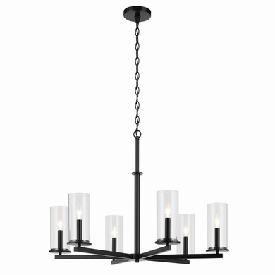Mid. Chandeliers Glass Up by Kichler ( 12 | 44013BK Crosby ) 