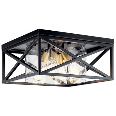 Flush Mounts Cage Style by Kichler ( 12 | 44084BK Moorgate ) 