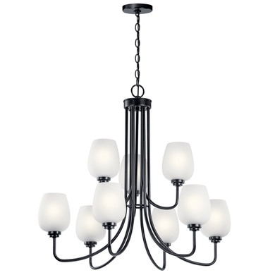 Mid. Chandeliers Glass Up by Kichler ( 12 | 44378BK Valserrano ) 