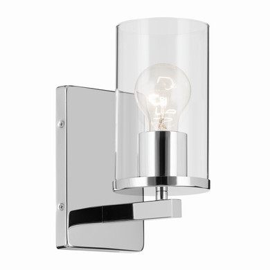 Sconces Single Glass by Kichler ( 12 | 45495CHCLR Crosby ) 