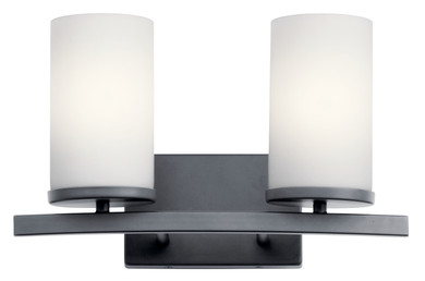 Bathroom Fixtures Two Lights by Kichler ( 12 | 45496BK Crosby ) 