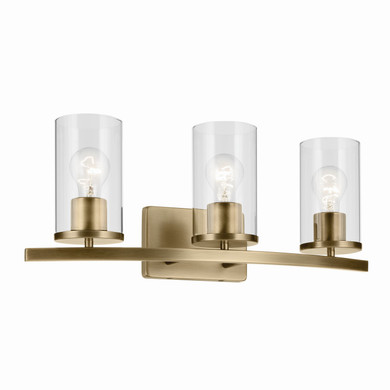Bathroom Fixtures Three Lights by Kichler ( 12 | 45497NBRCLR Crosby ) 