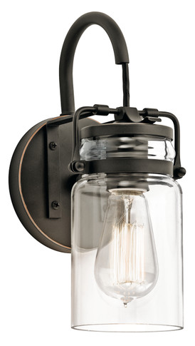Sconces Single Glass by Kichler ( 12 | 45576OZ Brinley ) 