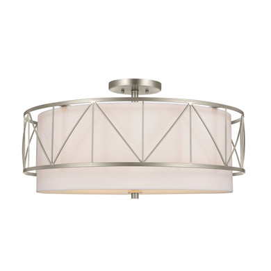 Semi-Flush Mts. Drum Shade by Kichler ( 12 | 52076SN Birkleigh ) 