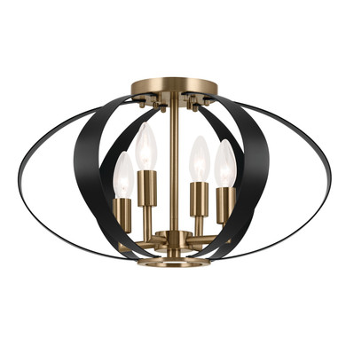 Flush Mounts Cage Style by Kichler ( 12 | 52588CPZ Cecil ) 
