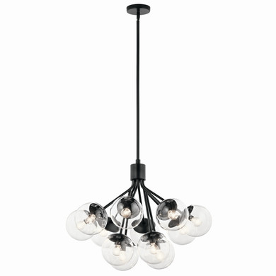 Mid. Chandeliers Glass Down by Kichler ( 12 | 52701BKCLR Silvarious ) 