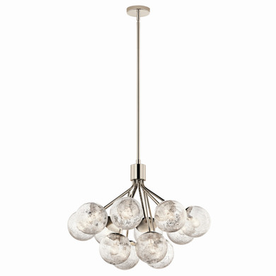 Mid. Chandeliers Glass Down by Kichler ( 12 | 52701PN Silvarious ) 