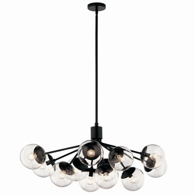 Large Chandeliers Glass Shade by Kichler ( 12 | 52703BKCLR Silvarious ) 