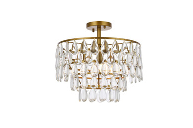 Semi-Flush Mts. Drum Shade by Elegant Lighting ( 173 | 1103F16BR Mila ) 