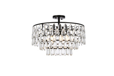 Semi-Flush Mts. Drum Shade by Elegant Lighting ( 173 | 1103F20BK Mila ) 