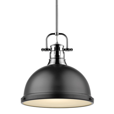 Pendants Metal Shade by Golden ( 62 | 3604-L CH-BLK Duncan ) 