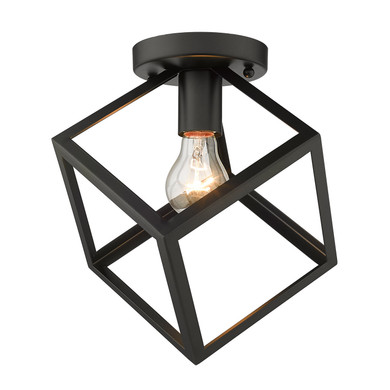 Flush Mounts Cage Style by Golden ( 62 | 2086-FM BLK Cassio ) 