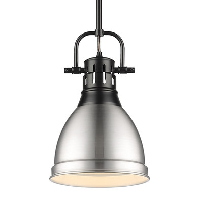 Mini Pendants Metal Shade by Golden ( 62 | 3604-S BLK-PW Duncan ) 