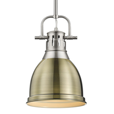 Mini Pendants Metal Shade by Golden ( 62 | 3604-S PW-AB Duncan ) 