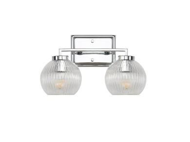 Bathroom Fixtures Two Lights by Golden ( 62 | 3094-BA2 CH-RIB Elliott ) 