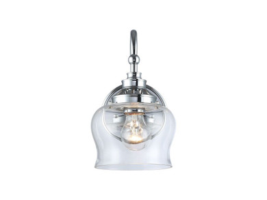 Sconces Single Glass by Golden ( 62 | 3610-1W CH-CLR Daphne ) 