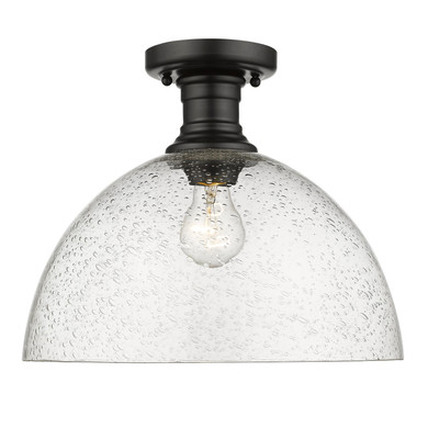 Semi-Flush Mts. Glass Down by Golden ( 62 | 3118-SF14 BLK-SD Hines ) 
